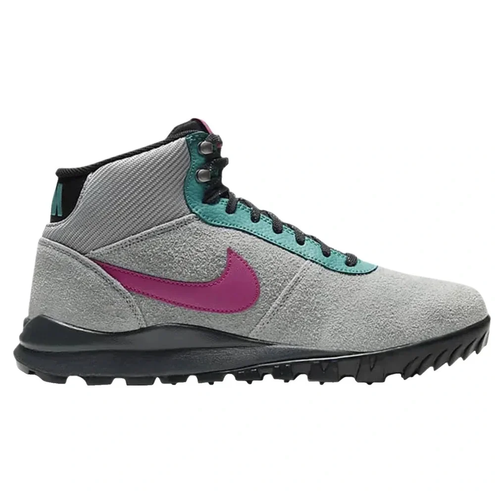 Nike Hoodland Gray Suede Leather Aqua Fuschia High Top Boots Mens 9 UK 8 EU 42.5